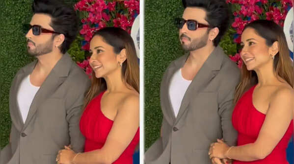 Dheeraj Dhoopar and his wife Vinny attend the celebration