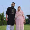 With his mother