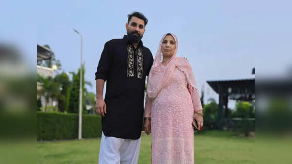 With his mother
