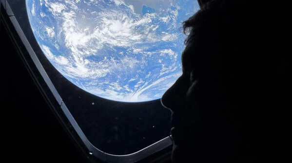 Earth viewed from the Orion cabin