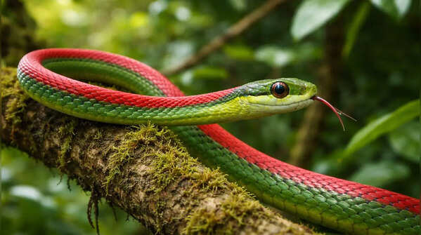 Red-backed parrot snake