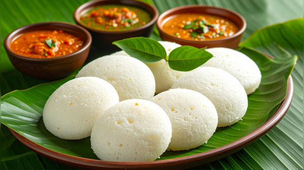 Idli and sambar, India