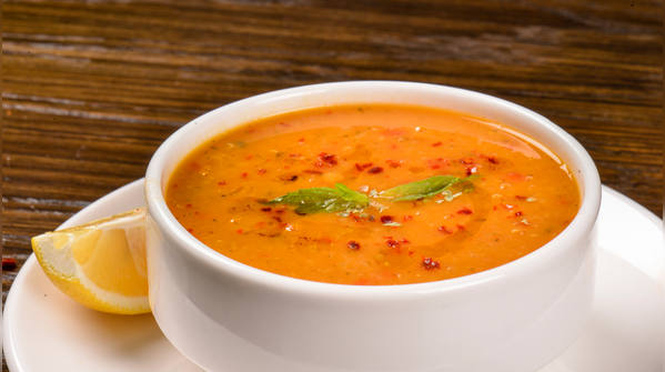 Lentil soup with lemon and herbs