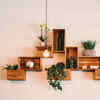 Wall-mounted shelving layout