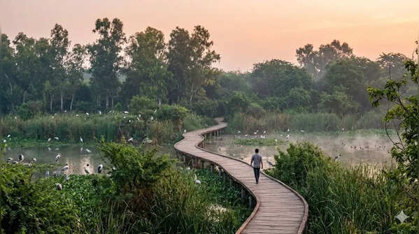 Walk through the Okhla Bird Sanctuary, Sector 94