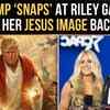 Article image for: MAGA Rift? Trump DISSES <i class="tbold">riley gaines</i> After Jesus Image Backlash | WATCH