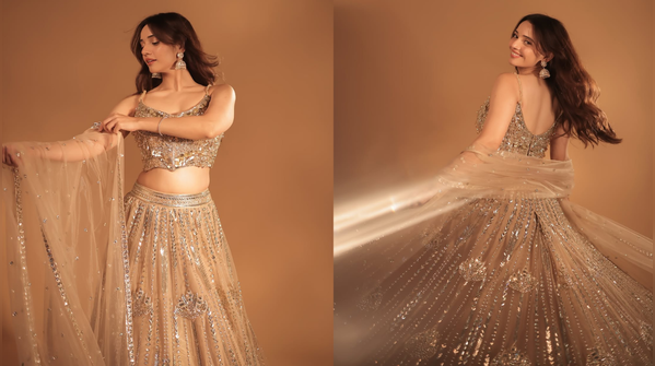 Glittering in beige