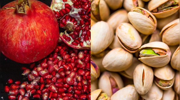 Pistachios and pomegranate