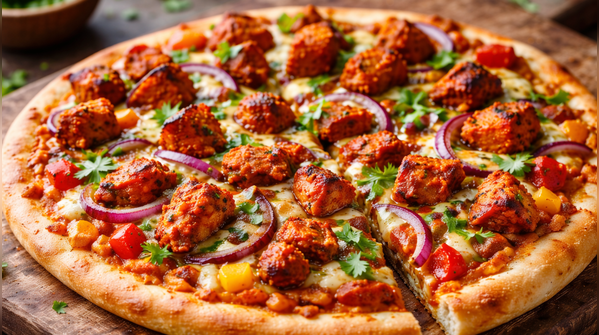 Tandoori chicken pizza