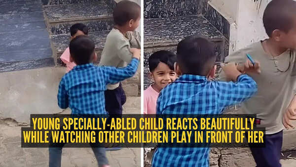 “Strong girl”: Young specially-abled child reacts beautifully while watching other children play in front of her – netizens get emotional