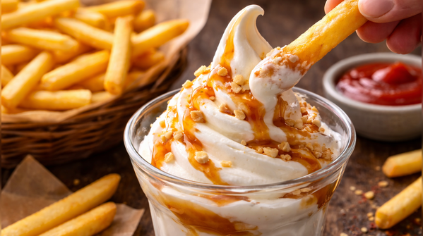 French fries dipped in ice cream
