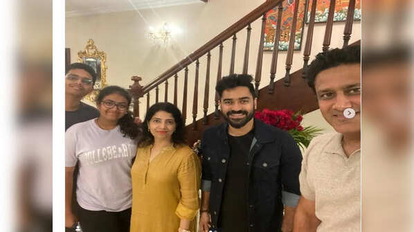 The wooden staircase