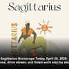 Article image for: Sagittarius Horoscope Today, April 25, 2026: Speak less, drive slower, and finish work step by step today