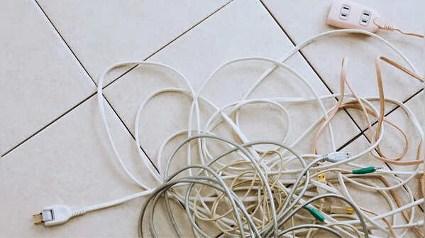 Messy cords and wires, as well as loose batteries