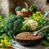Mustard seeds + cruciferous vegetables