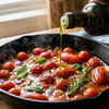 Cooked tomatoes + olive oil