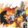 Article image for: Major fire at commercial building in Nadapuram