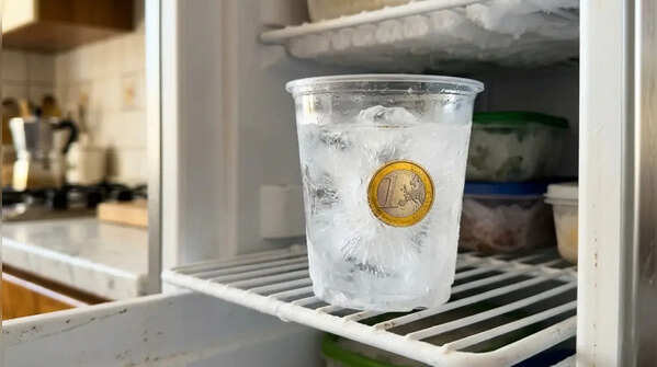 The “coin in a cup” trick (and fill the empty space with ice)