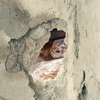 Inside holes of walls and cabinets