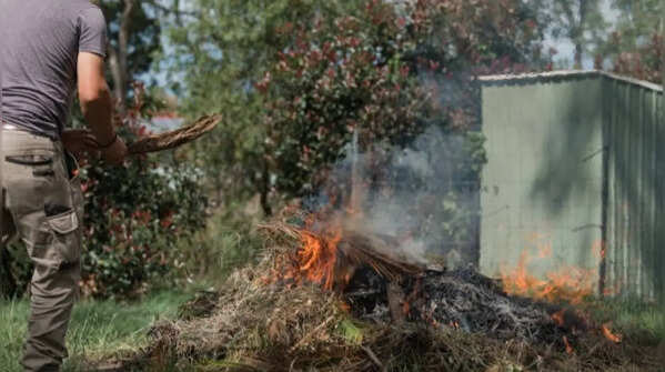 Openly burning garden waste when it is forbidden