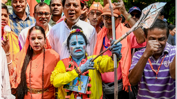 Supporters add colour outside venue