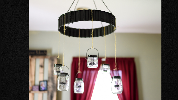 Mason jar sparkle chandelier