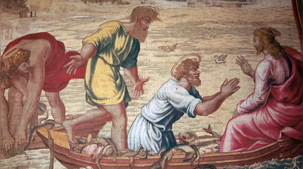 Cartoon of the Miraculous Draft of Fishes