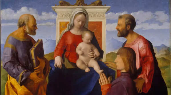 Virgin and Child with Saint Peter, Saint Mark, and a Donor