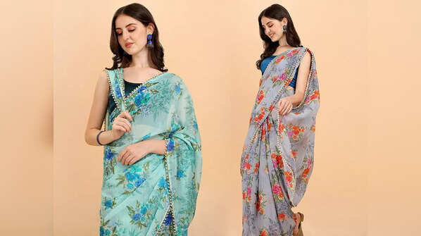 A pastel organza saree for the mom discovering her fashion era again