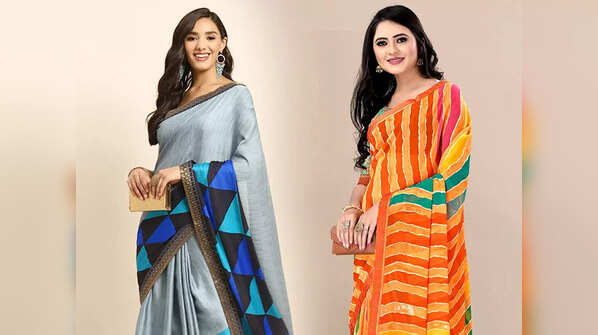 A printed chiffon or georgette saree for everyday elegance