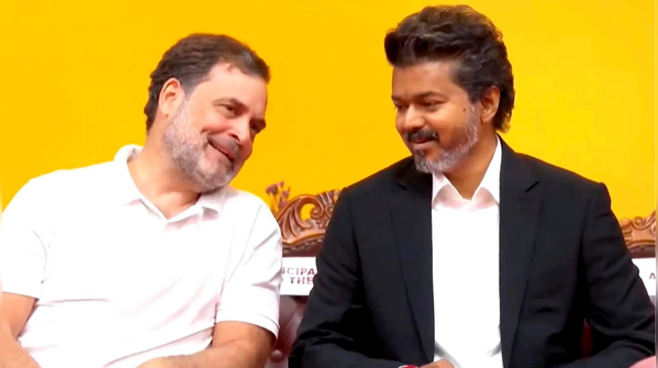 Rahul Gandhi attends Vijay’s swearing-in ceremony
