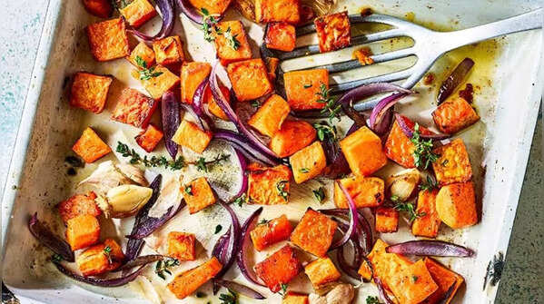 Roasted sweet potatoes