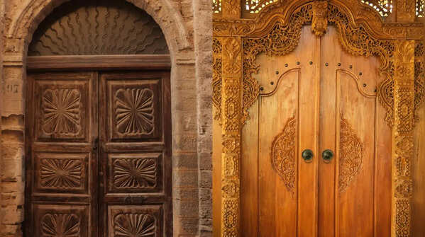 Carved wooden doors