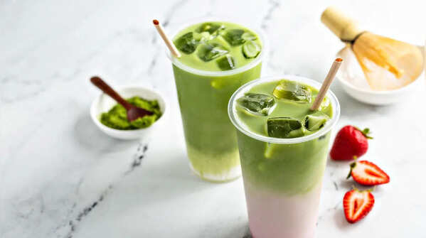 Matcha latte with almond milk