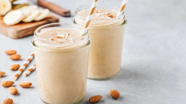 Almond butter + banana drink