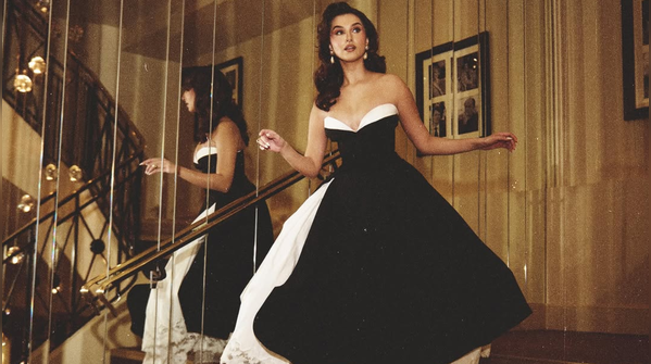 In satin and sophistication