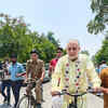 Article image for: UP minister cycles his way to office; backs fuel conservation drive