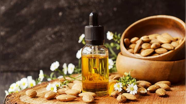 Almond oil on skin