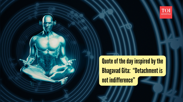 Quote of the day inspired by the Bhagavad Gita “Detachment is not indifference”