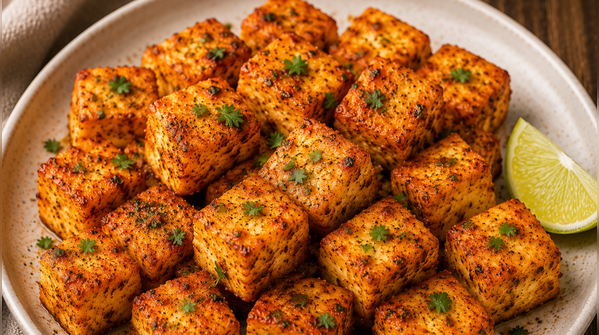 Spiced paneer cubes
