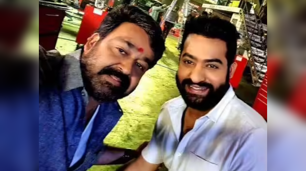 With Mohanlal from the sets of ‘Janatha Garage’