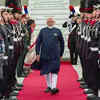  Ceremonial welcome after arriving in Rome, Italy.