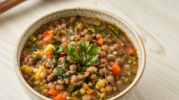 Cooked lentils and beans