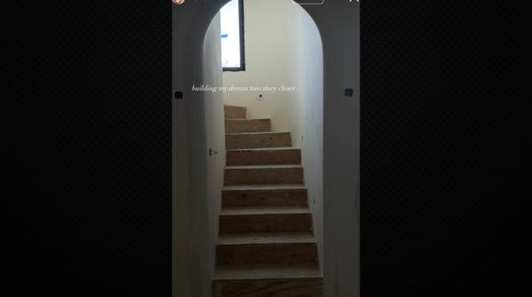 A two-storey closet with an arched entrance