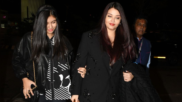 Leaving in signature all-black glam