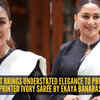 Article image for: <i class="tbold">madhuri</i> Dixit just turned a simple ivory saree into the chicest power-dressing moment