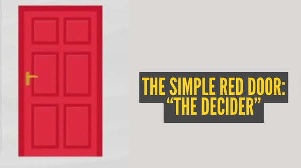 The solid red door