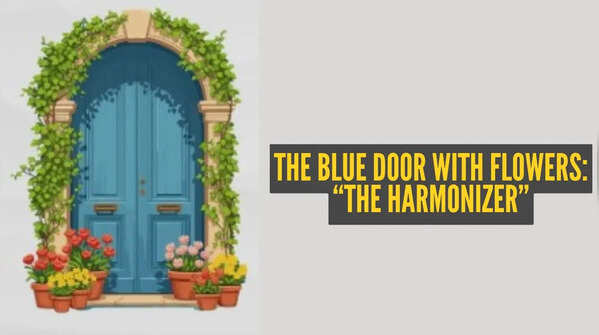 The blue floral door