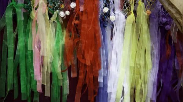 Use patchwork dupattas as accent walls