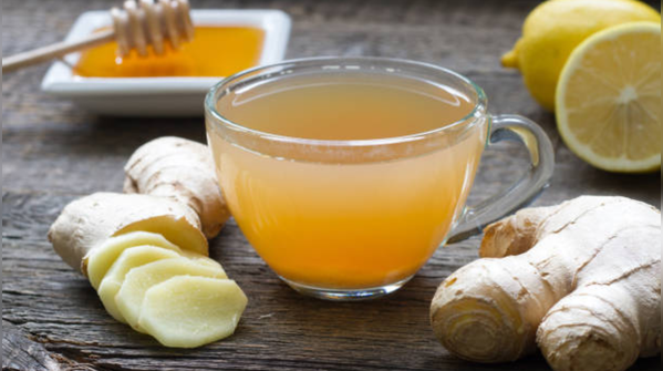 Warm lemon water with ginger